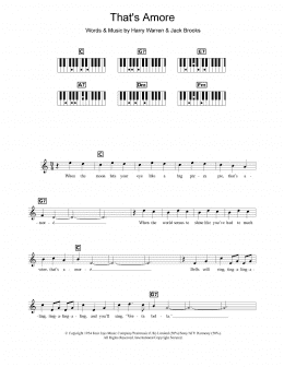 page one of That's Amore (Piano Chords/Lyrics)