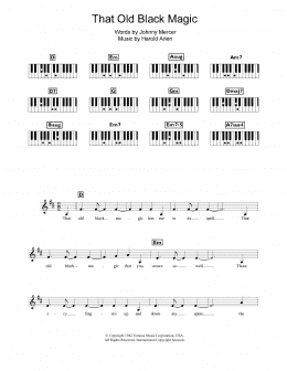 page one of That Old Black Magic (Piano Chords/Lyrics)