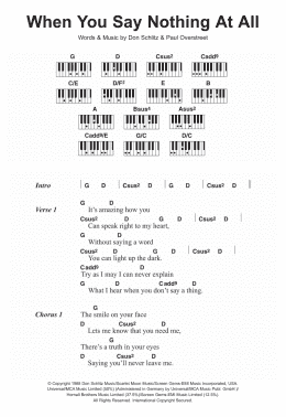 page one of When You Say Nothing At All (Piano Chords/Lyrics)