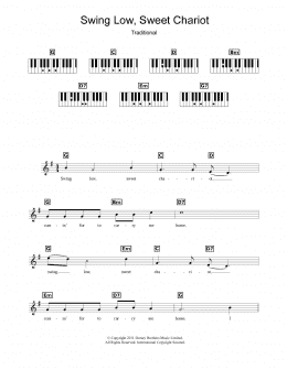 page one of Swing Low, Sweet Chariot (Piano Chords/Lyrics)