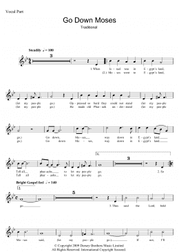 page one of Go Down Moses (Lead Sheet / Fake Book)