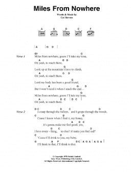 page one of Miles From Nowhere (Guitar Chords/Lyrics)