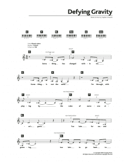 page one of Defying Gravity (from Wicked) (Piano Chords/Lyrics)