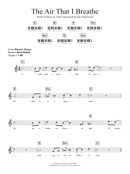 page one of The Air That I Breathe (Piano Chords/Lyrics)