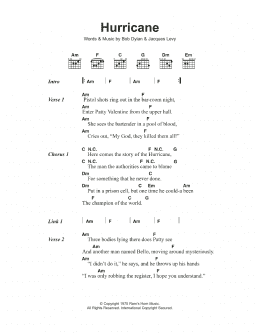 page one of Hurricane (Guitar Chords/Lyrics)