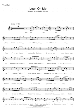 page one of Lean On Me (Lead Sheet / Fake Book)