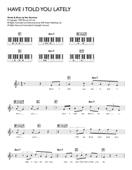 page one of Have I Told You Lately (Piano Chords/Lyrics)