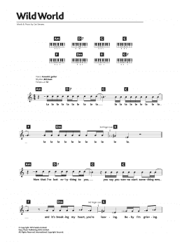 page one of Wild World (Piano Chords/Lyrics)