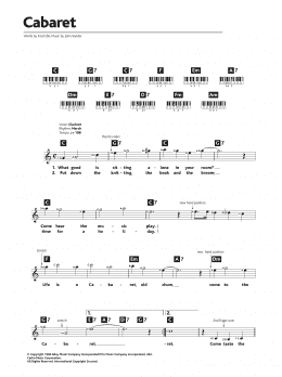 page one of Cabaret (Piano Chords/Lyrics)