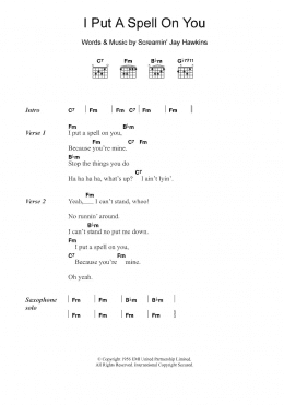 page one of I Put A Spell On You (Guitar Chords/Lyrics)