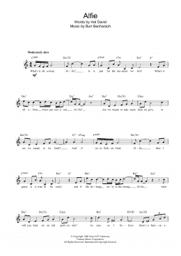 page one of Alfie (Lead Sheet / Fake Book)