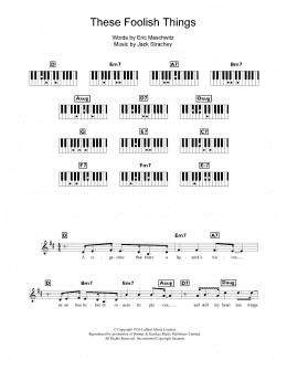 These Foolish Things Piano Chords Lyrics Print Sheet Music Now