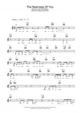 page one of The Nearness Of You (Lead Sheet / Fake Book)