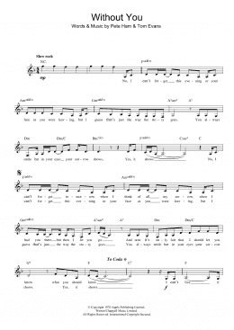 page one of Without You (Lead Sheet / Fake Book)