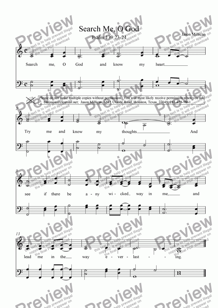 Search Me O God Download Sheet Music Pdf File