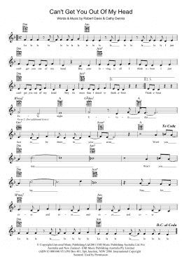 page one of Can't Get You Out Of My Head (Lead Sheet / Fake Book)