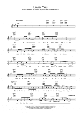 page one of Lovin' You (Lead Sheet / Fake Book)