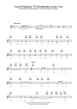 page one of You're Nobody Till Somebody Loves You (Lead Sheet / Fake Book)