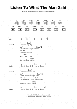 page one of Listen To What The Man Said (Guitar Chords/Lyrics)