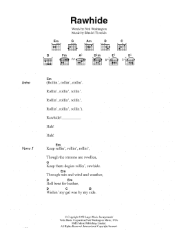 page one of Rawhide (Guitar Chords/Lyrics)