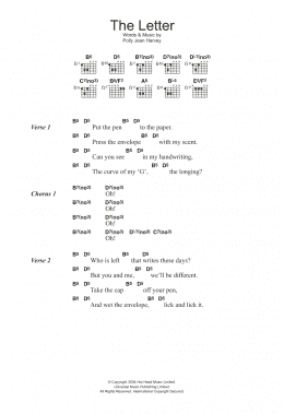 page one of The Letter (Guitar Chords/Lyrics)