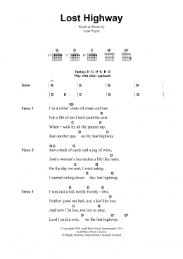 page one of Lost Highway (Guitar Chords/Lyrics)