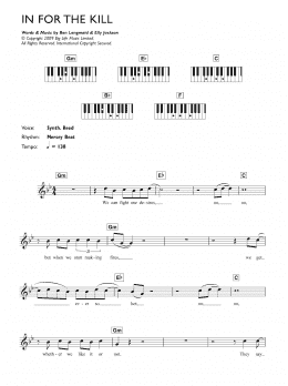 page one of In For The Kill (Piano Chords/Lyrics)