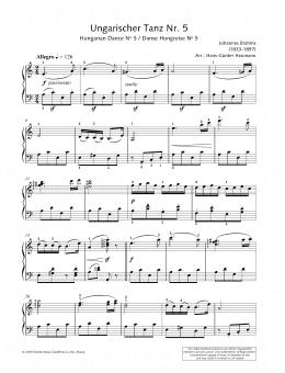 page one of Hungarian Dance No. 5 (Piano Solo)