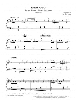 page one of Sonata in G Major (Piano Solo)