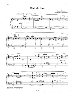 page one of Clair de Lune (Piano Solo)