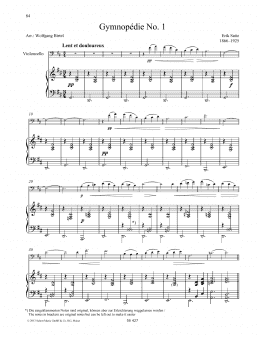 page one of Gymnopedie No. 1 (String Solo)