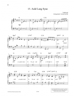 page one of Auld Lang Syne (Piano Solo)