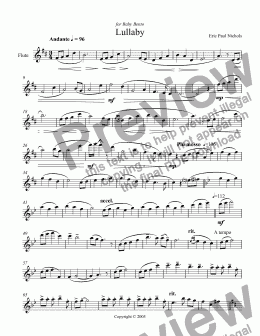 page one of Lullaby (for flute)