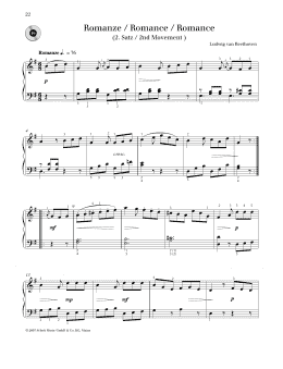 page one of Romance (Piano Solo)