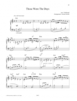 page one of Those Were the Days (Piano Solo)