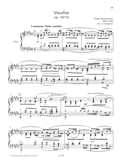 page one of Vocalise (Piano Solo)