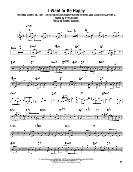 page one of I Want To Be Happy (Tenor Sax Transcription)