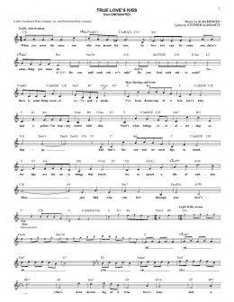 page one of True Love's Kiss (from Enchanted) (Lead Sheet / Fake Book)