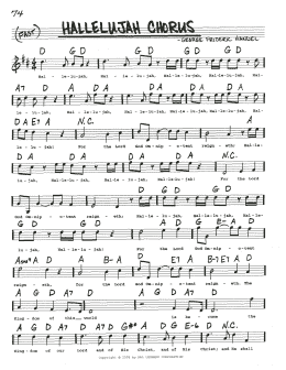 page one of Hallelujah Chorus (Real Book – Melody, Lyrics & Chords)