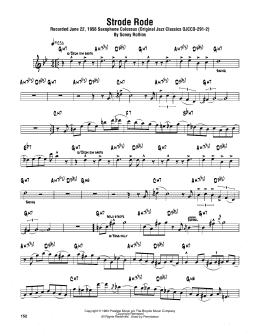 page one of Strode Rode (Tenor Sax Transcription)