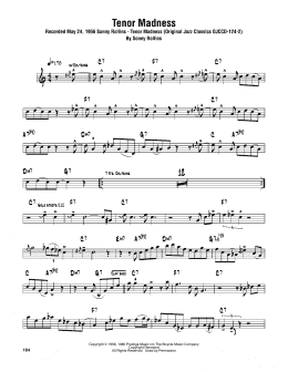 page one of Tenor Madness (Tenor Sax Transcription)