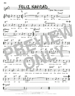 page one of Feliz Navidad (Real Book – Melody, Lyrics & Chords)