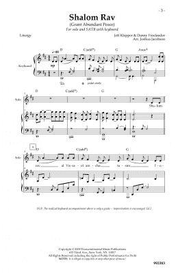 page one of Shalom Rav (SATB Choir)