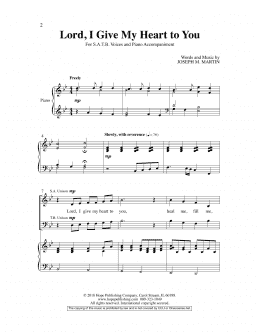 page one of Lord, I Give My Heart To You (SATB Choir)