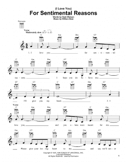 page one of (I Love You) For Sentimental Reasons (Ukulele)