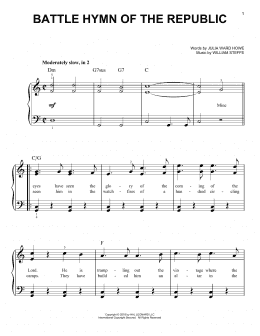 page one of Battle Hymn Of The Republic (Easy Piano)