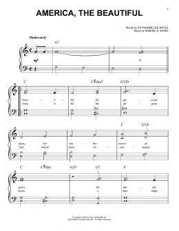 page one of America, The Beautiful (Easy Piano)