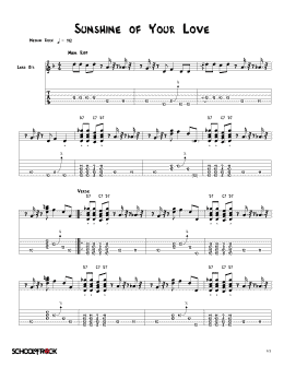 page one of Sunshine Of Your Love (School of Rock – Lead Guitar Tab)