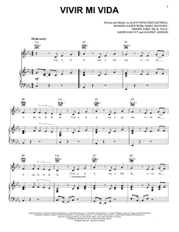 page one of Vivir Mi Vida (Piano, Vocal & Guitar Chords (Right-Hand Melody))