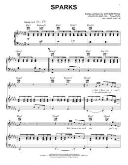 page one of Sparks (Piano, Vocal & Guitar Chords (Right-Hand Melody))